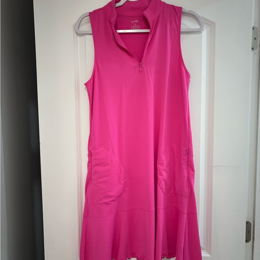 Pink Sleeveless Zip-Up Dress